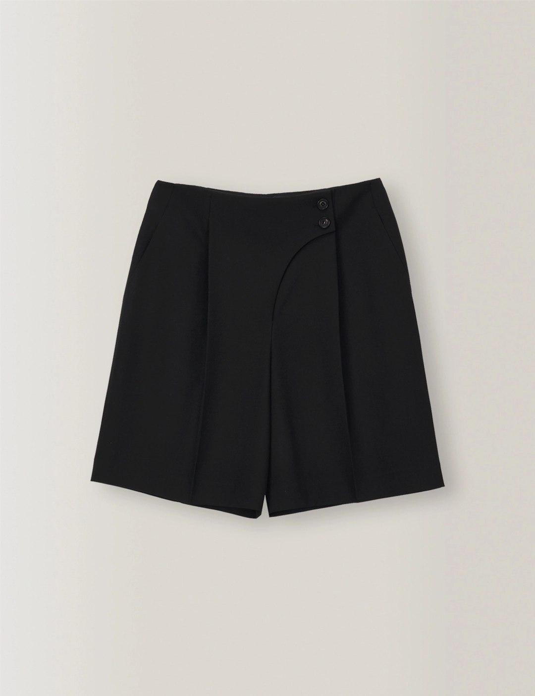 노미나떼 Amber Wrap Bermuda Pants (Black) 상품 이미지 3