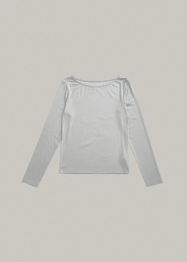 slim boat neck long sleeve (4color)