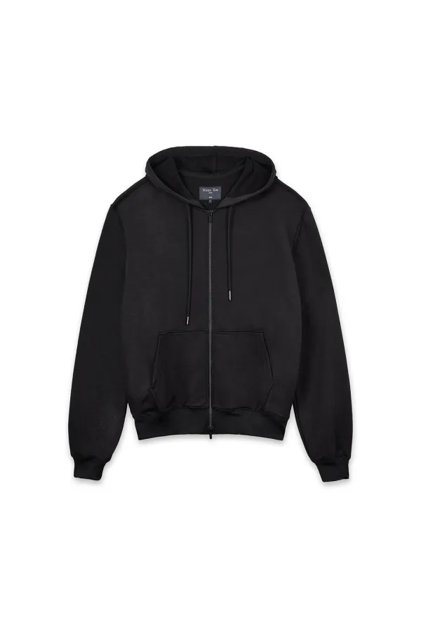BACK LOGO GLITTER HOODY ZIP UP FOR MEN IN BLACK