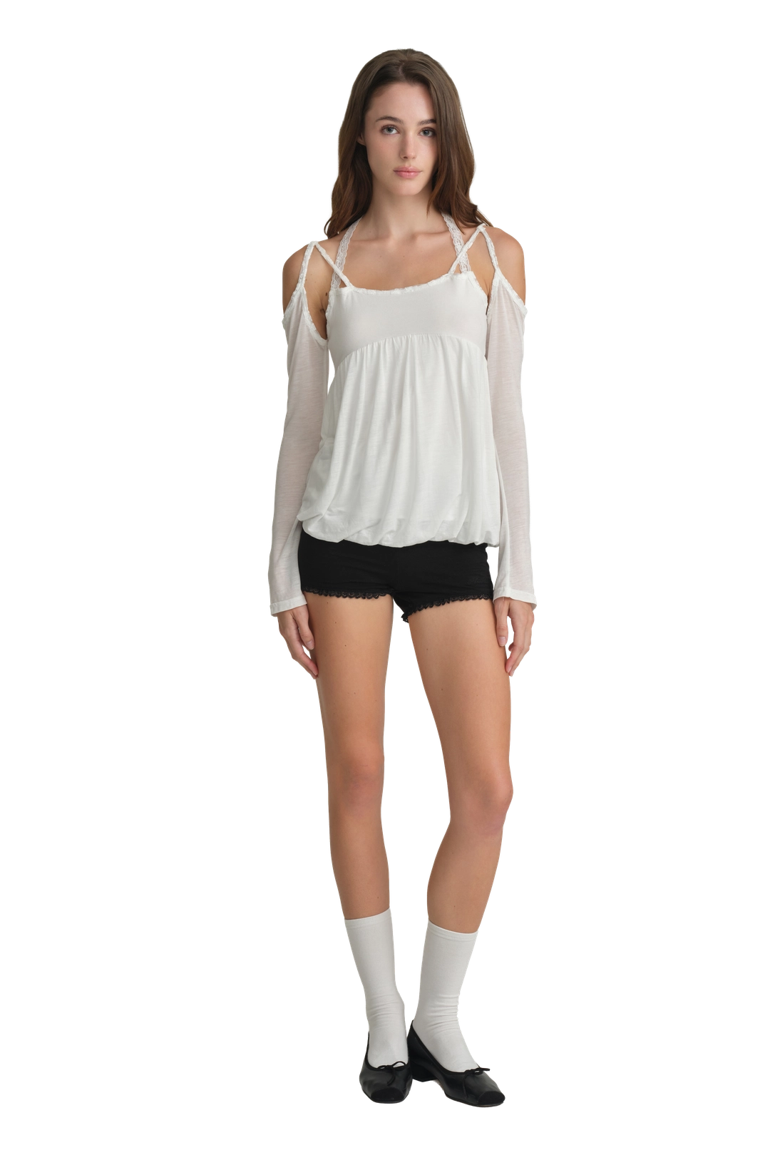 클리시어 Sabrina angel off-shoulder top, White 상품 이미지 1