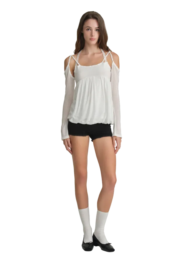 Sabrina angel off-shoulder top, White