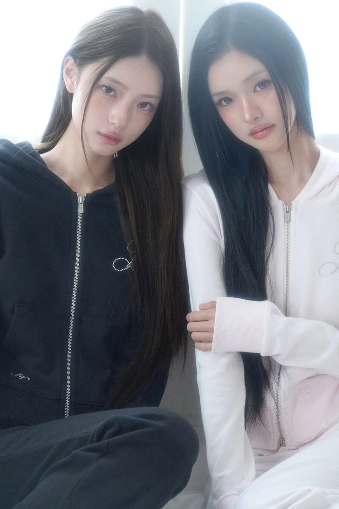 일리고 일리고 - 베이직 슬림 후드 집업 핑크 상품 이미지 3