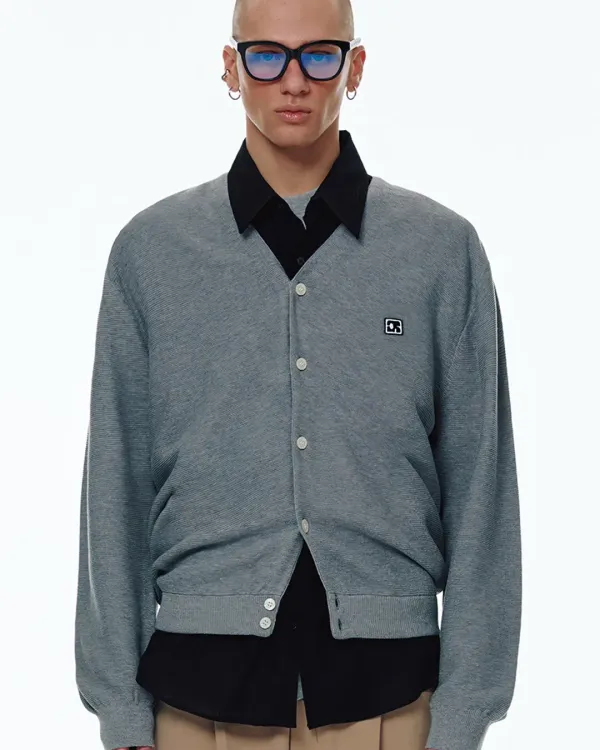 CENTAUR BASIC KNIT CARDIGAN_DARK GREY