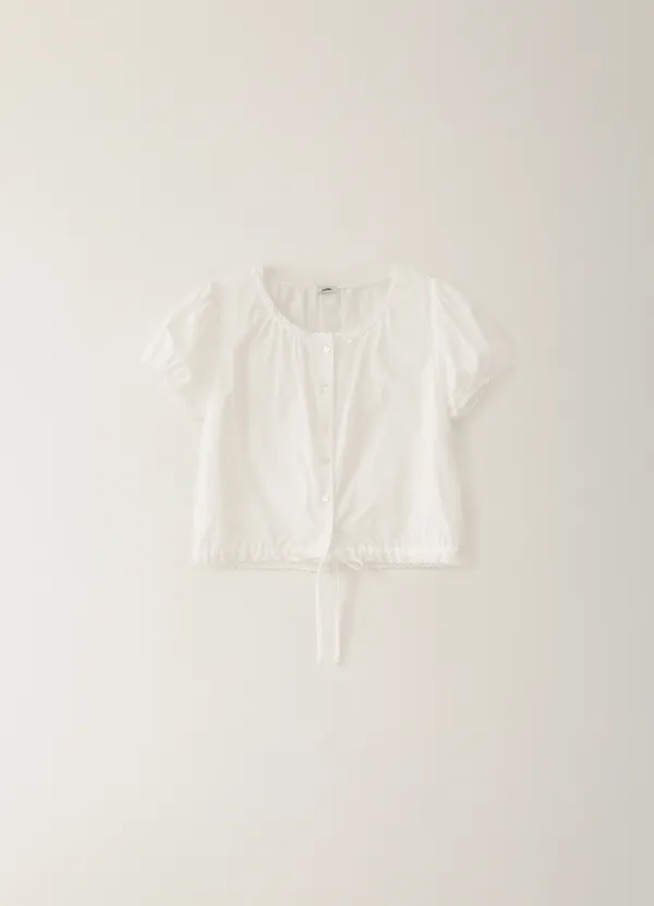 Punching Eyelet Blouse - White