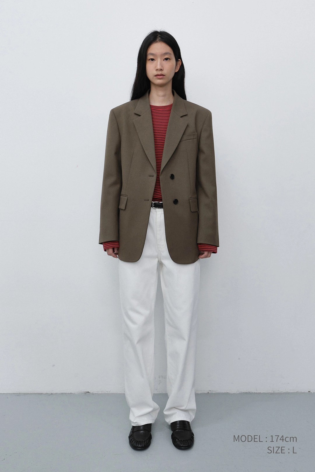 던스트 ESSENTIAL 2 BUTTON WOOL BLAZER MOCHA BROWN_UDJA6C202W2 상품 이미지 2
