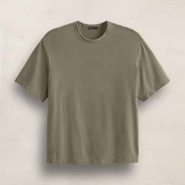 Heavy Luxe Jersey Oversized Crew - Birch