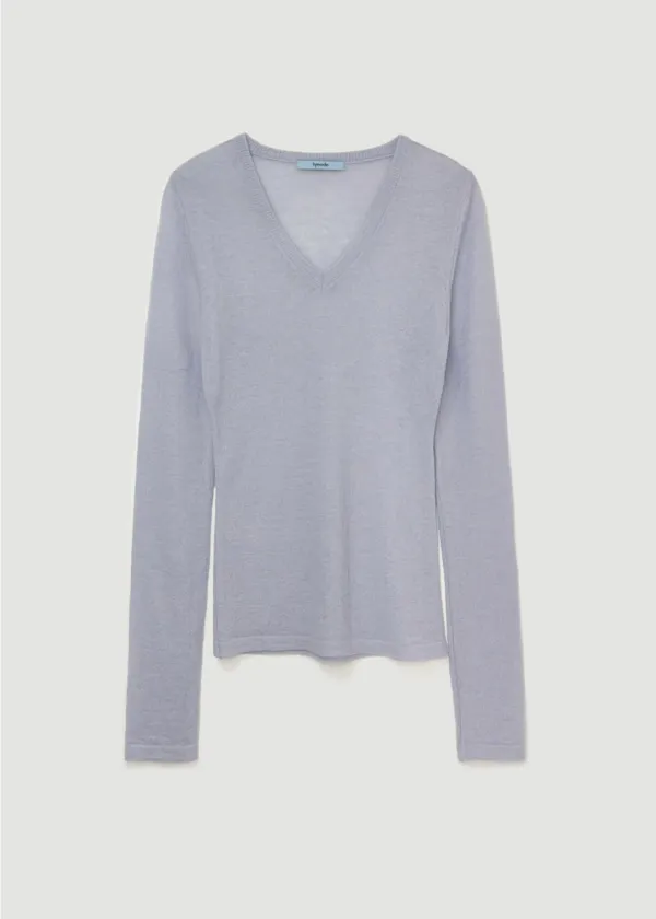 Slim v-neck knit (스카이블루)