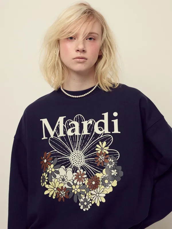 SWEATSHIRT FLOWERMARDI JARDIN_NAVY IVORY