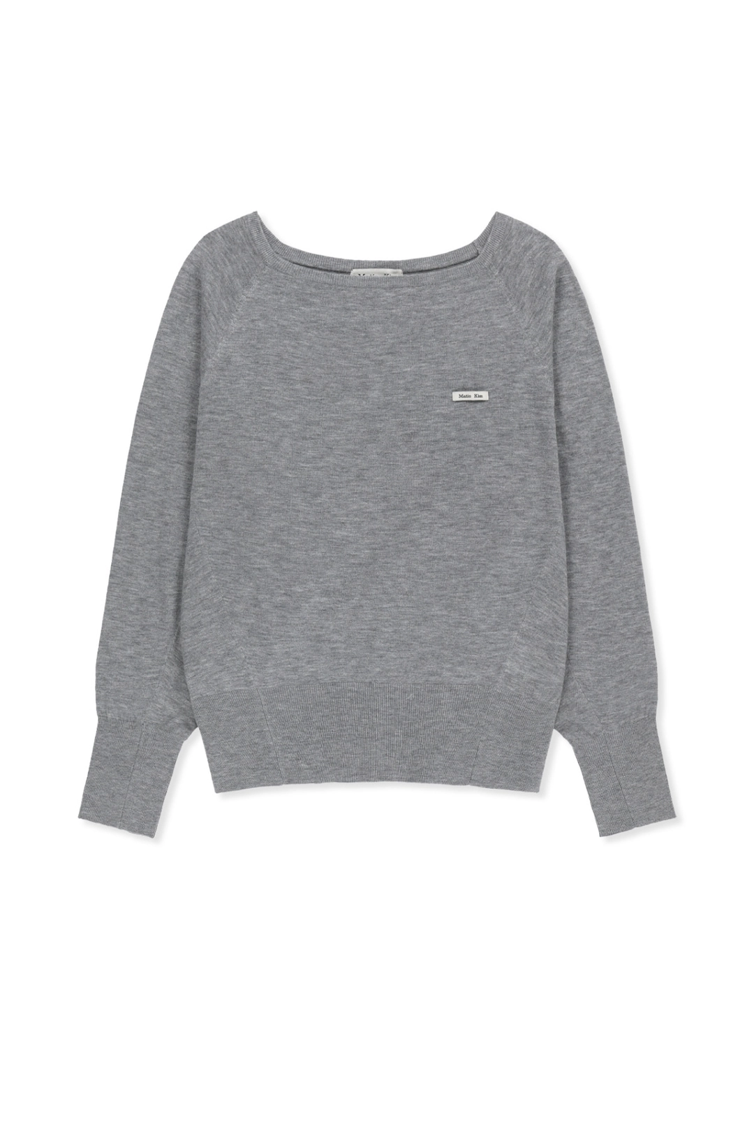 마뗑킴 BETWING FIT BOAT NECK KNIT PULLOVER IN GREY 상품 이미지 1