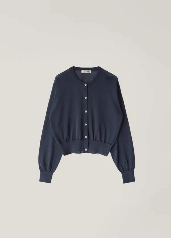 Sheer Knit Cardigan - Navy