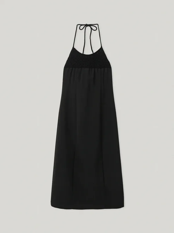 Ginny Halter Neck Dress Black