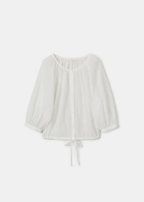 Shirring String Blouse(White)