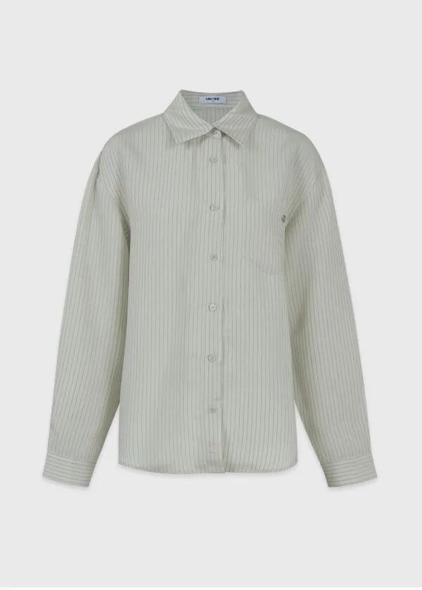  [44-120]  Sally Stripe Shirt  샐리 스트라이프 셔츠 (봄-여름-가을-클래식룩-캐주얼룩-유니크-스트라이프-요크절개-단독-아우터-빅사이즈-자체제작) 