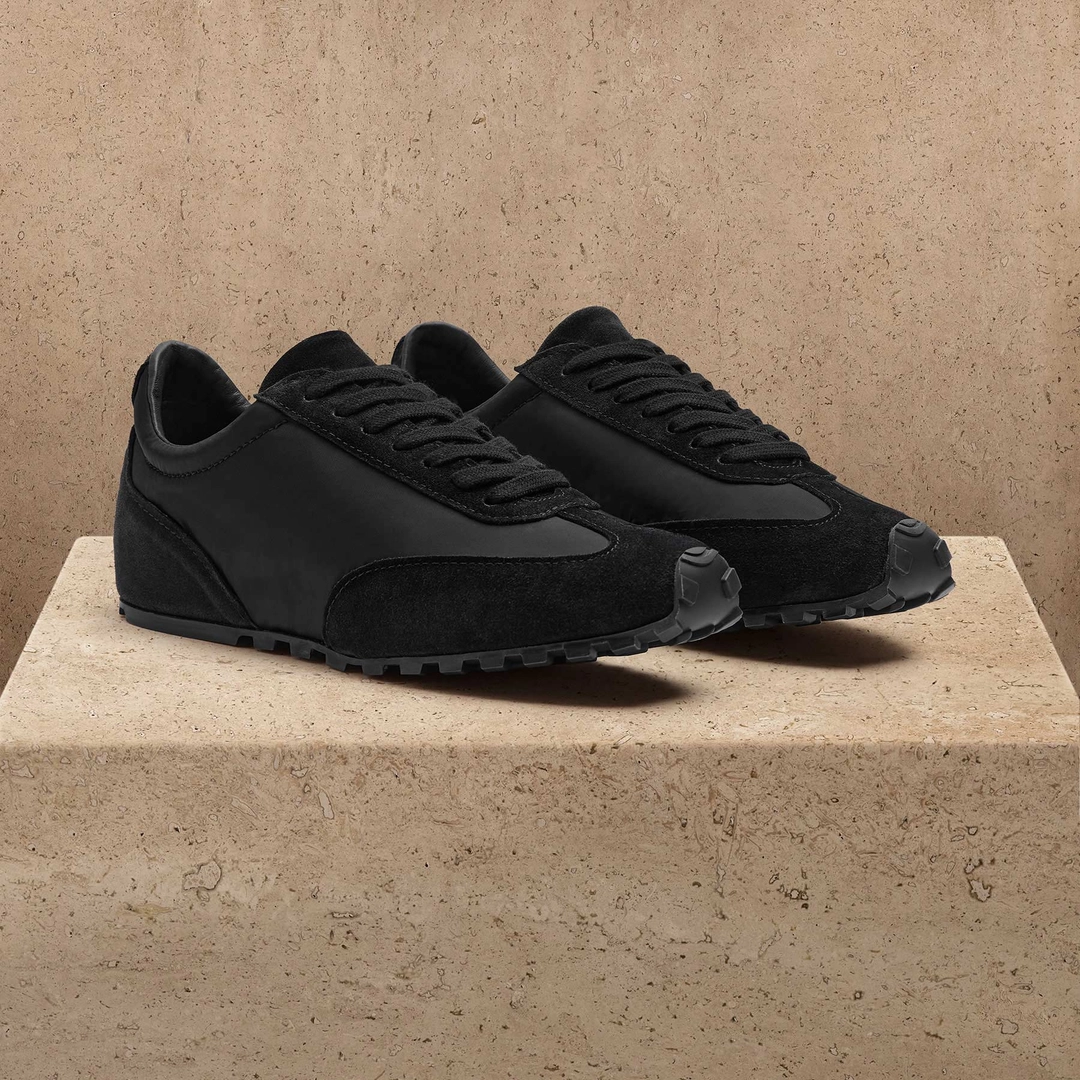 제임스펄스 Women's Suede Mixed Media Sneaker - Black/Black 상품 이미지 1
