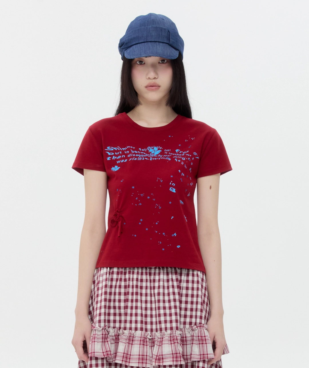 타입서비스 [4차] Glittered Spiral Ruched Top [Red] 상품 이미지 1