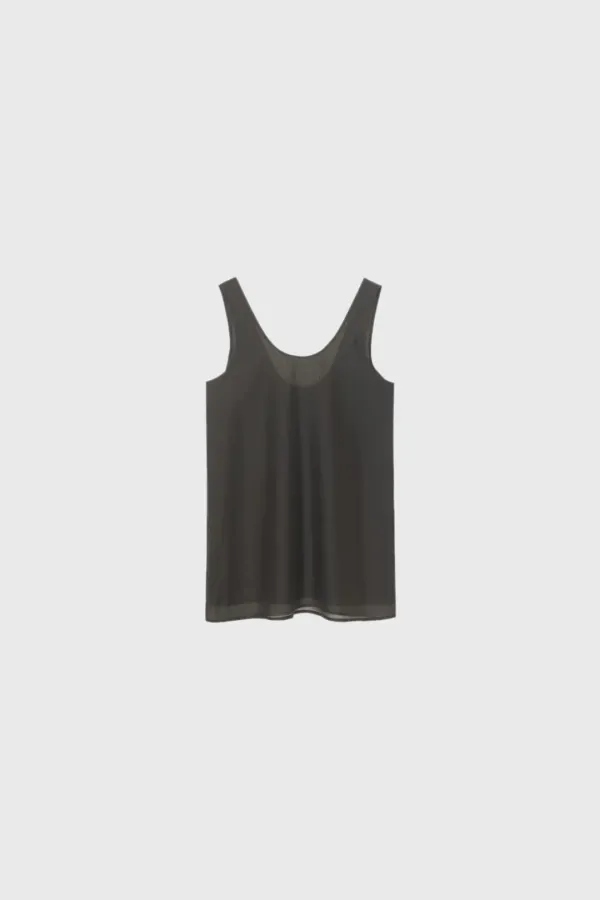 Sheer blouse (light gray / black / brown)