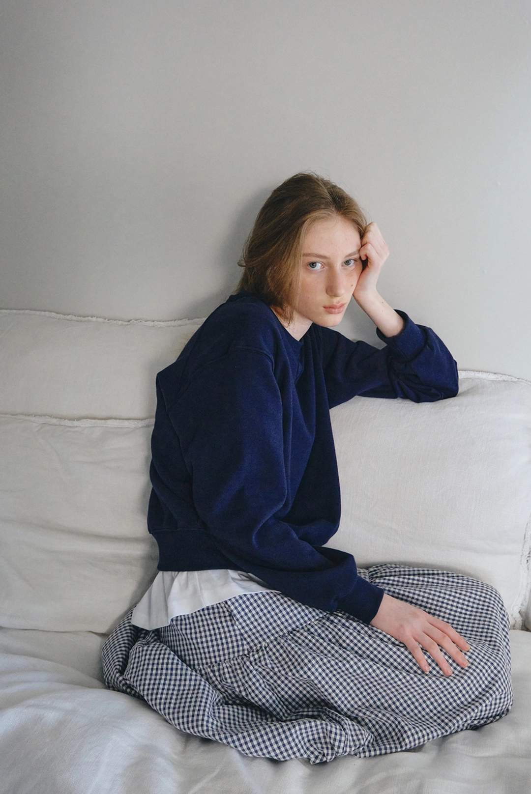 브렌다 브렌든 layered sweatshirt - navy 상품 이미지 2
