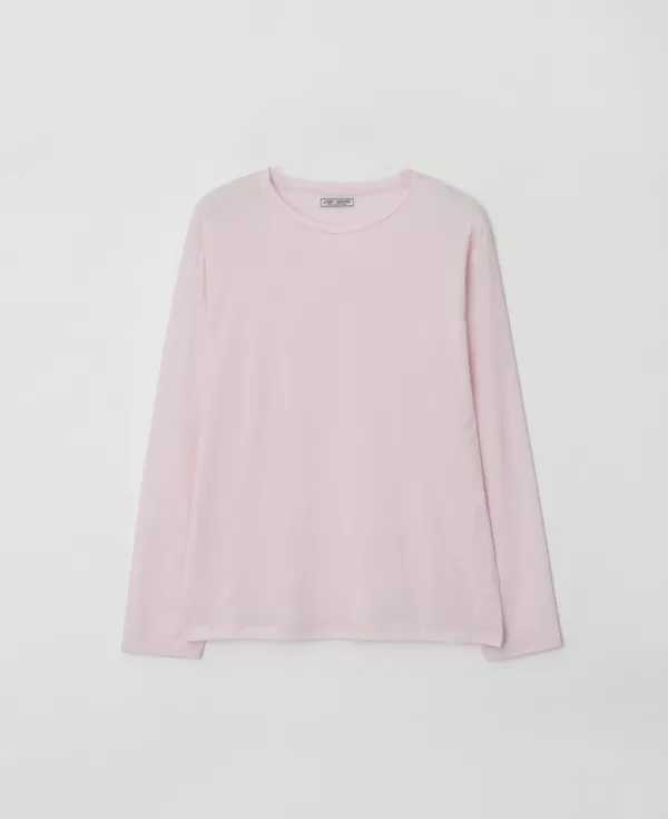 Loose Fit Cotton Long Sleeve Tee_LIGHT PINK