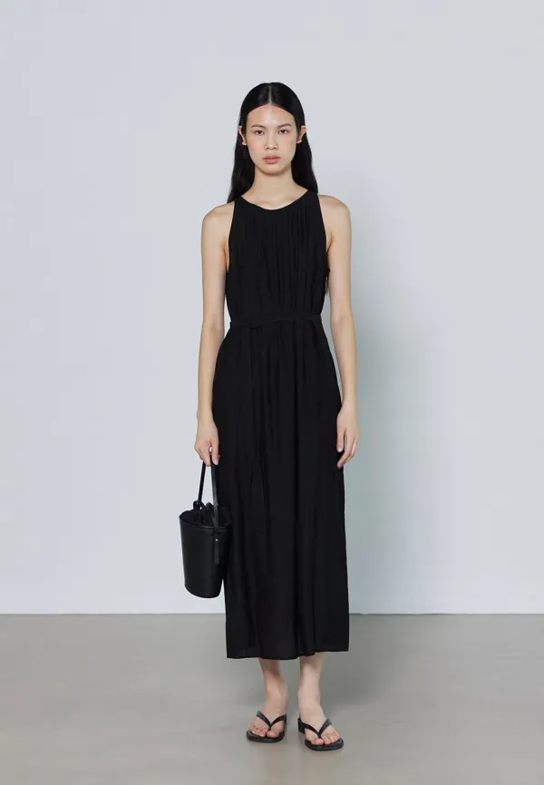 NATURAL HALTERNECK ONE-PIECE - BLACK