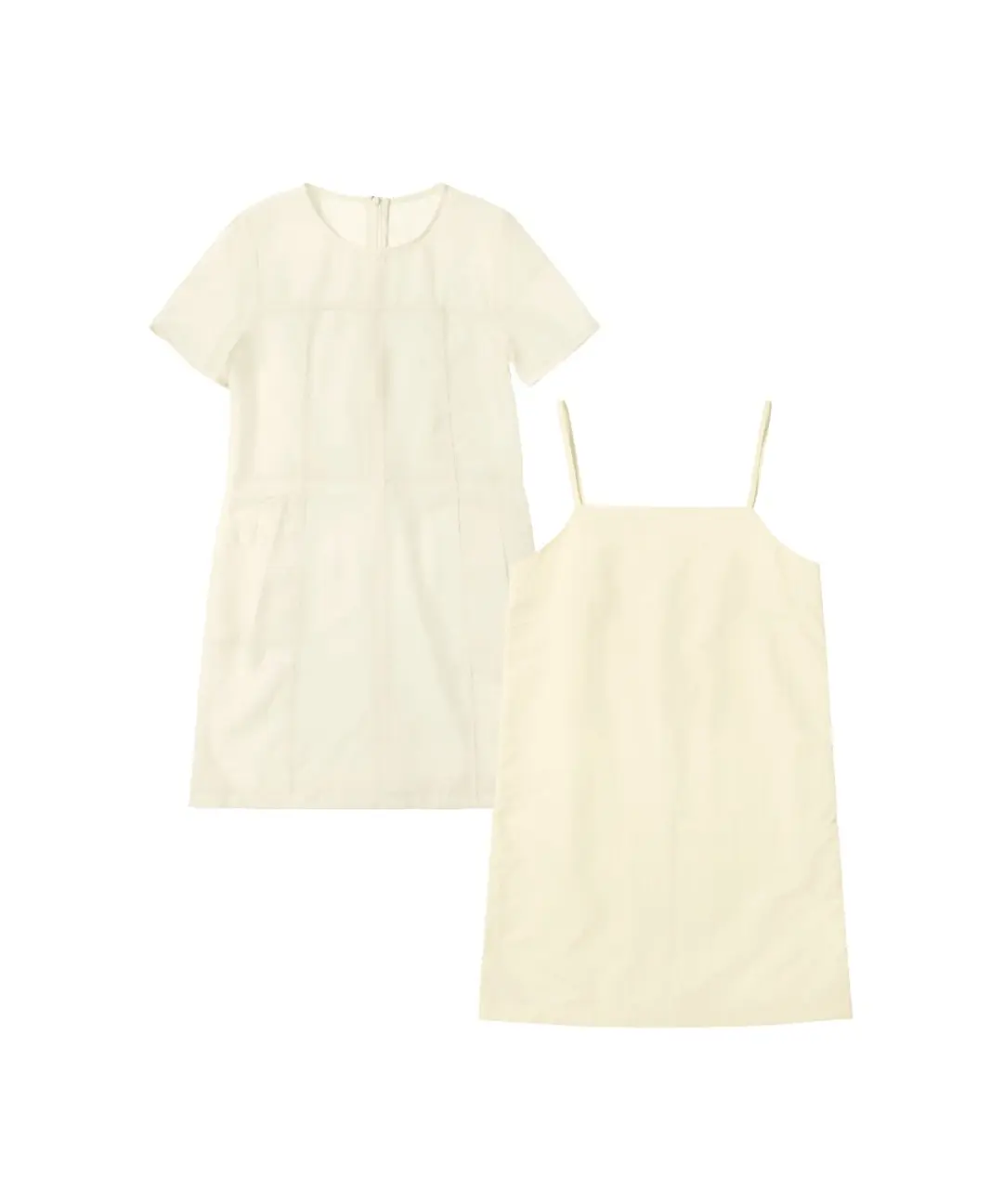 반원 아뜰리에 A3518 시스루 레이어드 셋업 원피스_Butter yellow 상품 이미지 3