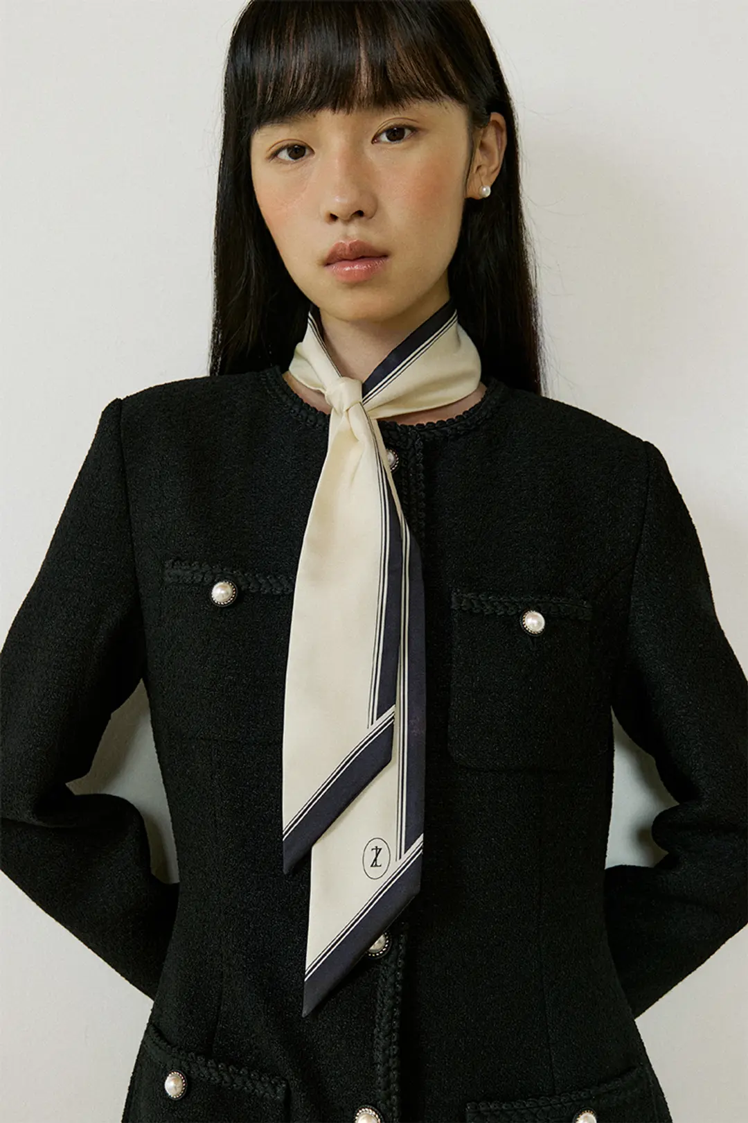 루시르주 Lucir zu Silk Twillies Scarf (ivory) 상품 이미지 2