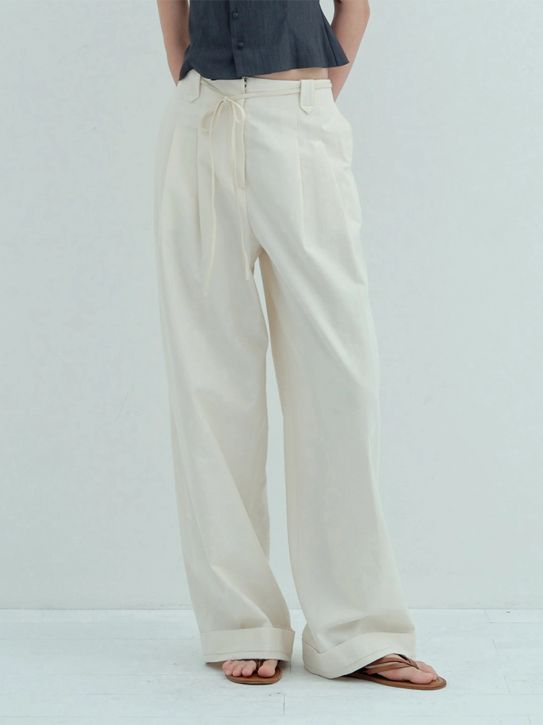 플로움 Crispy Air Pants(Short/Long) [Cream-Short XS,M  Cream-Long M 5/27 예약배송] 상품 이미지 2