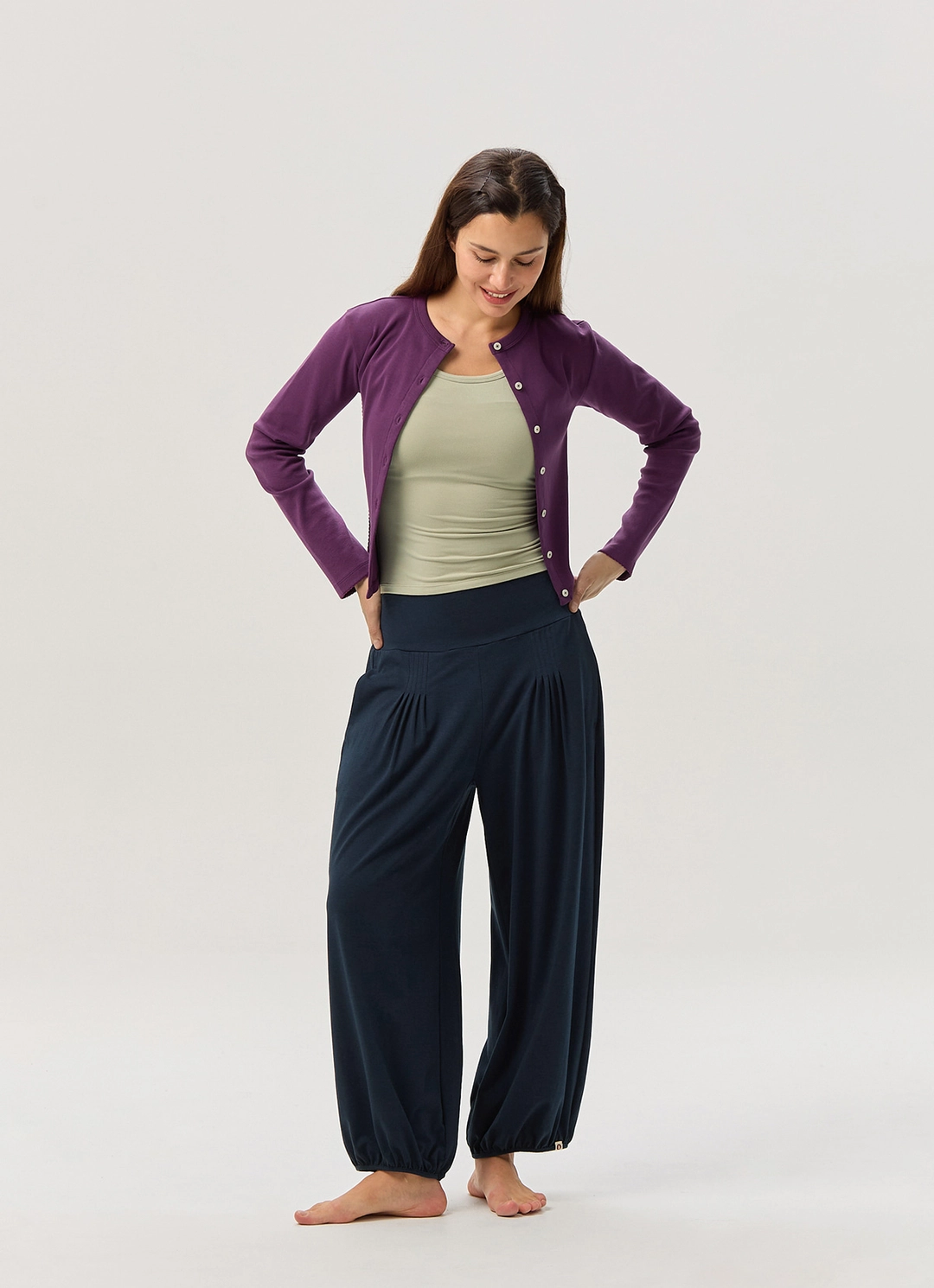 부디무드라 Essential cardigan_Deep Purple 상품 이미지 1