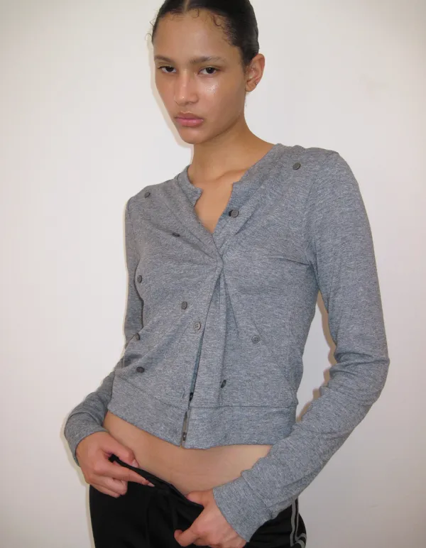 BUTTON PLAY CARDIGAN, GREY