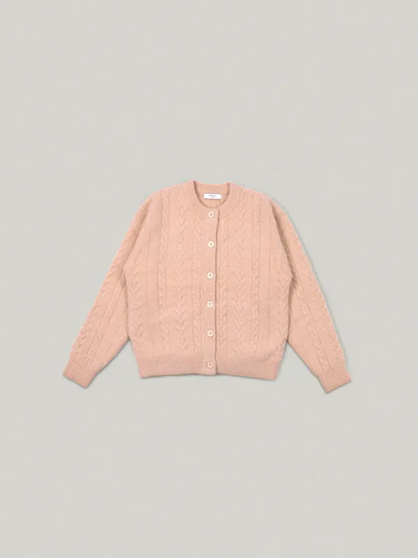 M/P Alpaca Cable Cardigan - Pink알파카 케이블 가디건