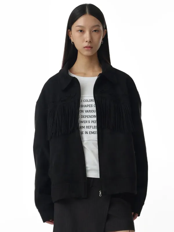 Fringe Western Jacket [Black]