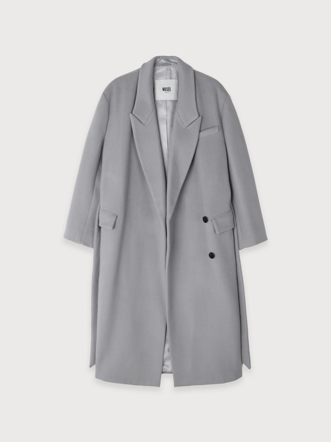 뮤제 LONDON Merino Wool Double Oversized Tailored Coat_Light Gray 상품 이미지 2