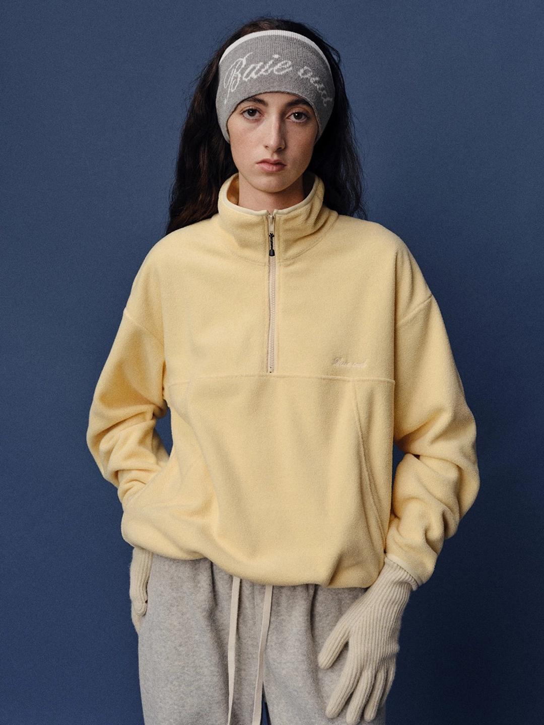 베이오드 Fleece half zipup_lemon 상품 이미지 2