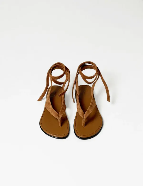Suede Strap Sandal (Camel)