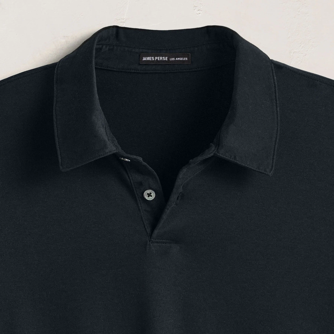 제임스펄스 Heavy Luxe Jersey Long Sleeve Polo - French Navy 상품 이미지 2