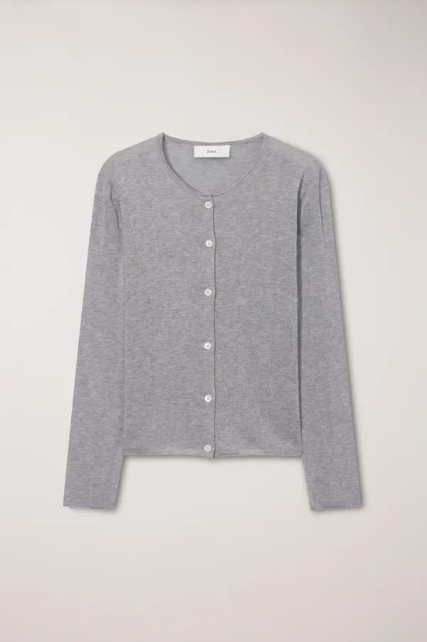 SUMMER ESSENTIAL CREWNECK CARDIGAN MELANGE GREY_UDSW6B222G2