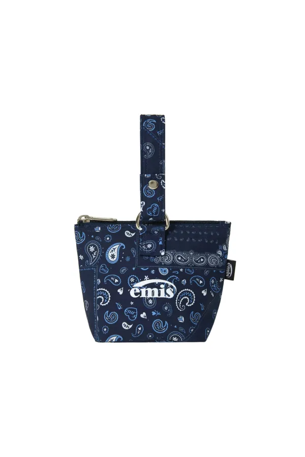 PAISLEY MINI POUCH-NAVY
