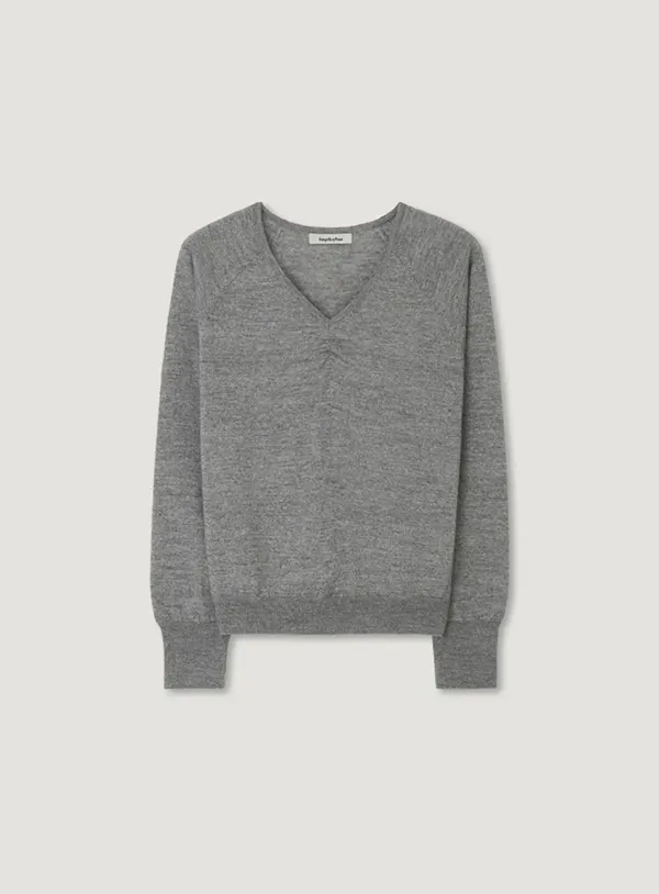 MARY V NECK KNIT_GREY
