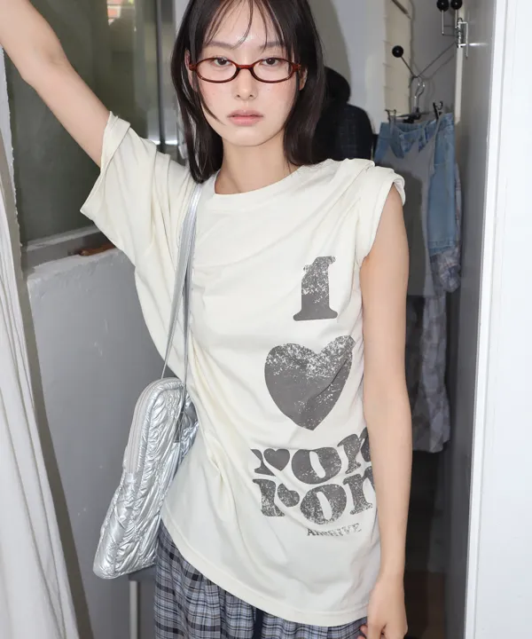 PIGMENT I LUV RON OVER FIT T SHIRT CREAM