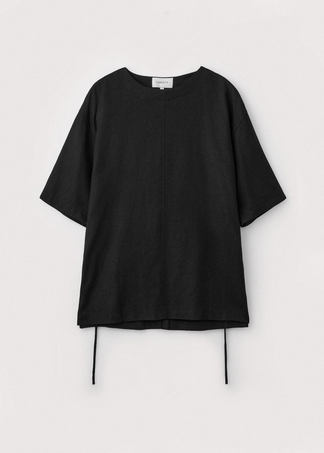 우마뭉 Half sleeve linen pullover_Black 상품 이미지 1