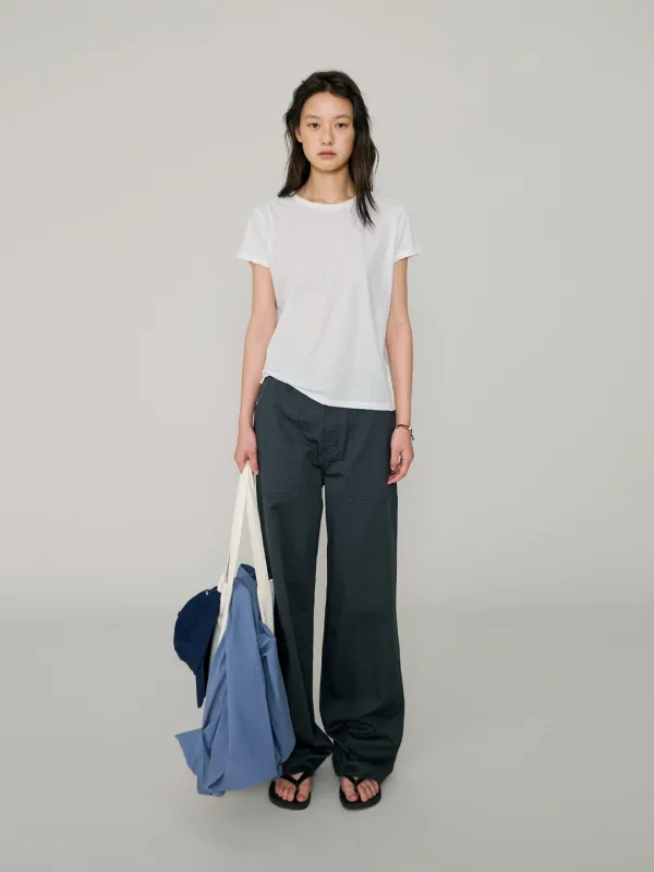 [6/16 예약배송] LSO raw edge cotton tee_Off white