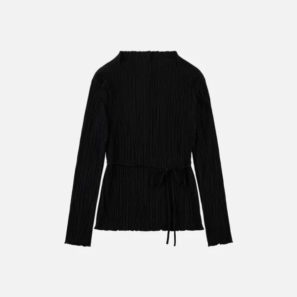 SITP5255 스트링 플리츠 탑_Black
