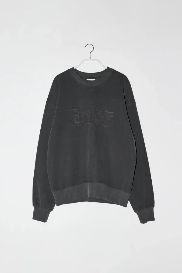 ENOR PATCH LOGO PIGMENT SWEATSHIRT - DARK GREY