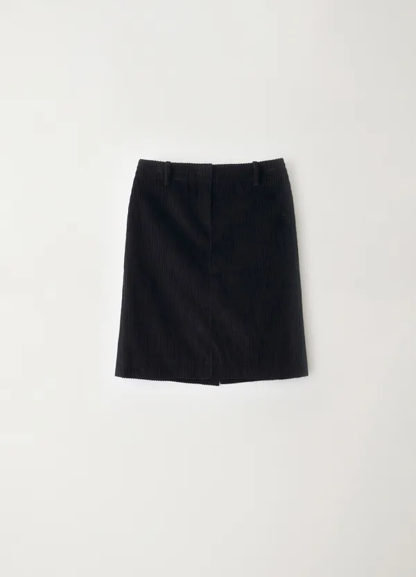 Corduroy h-line skirt (Black)