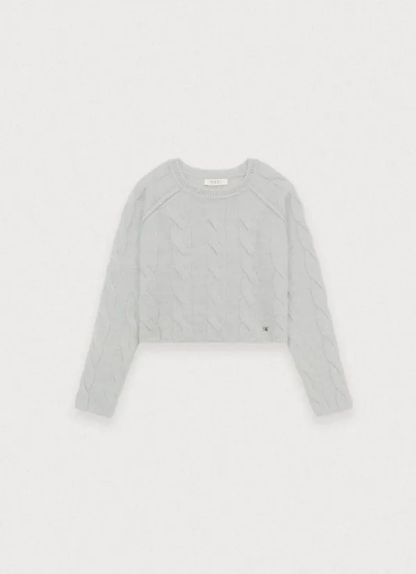 Apple kid mohair twist knit - snow blue
