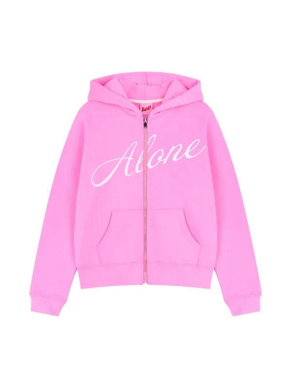 ZIP-UP HOODIE, HOT PINK