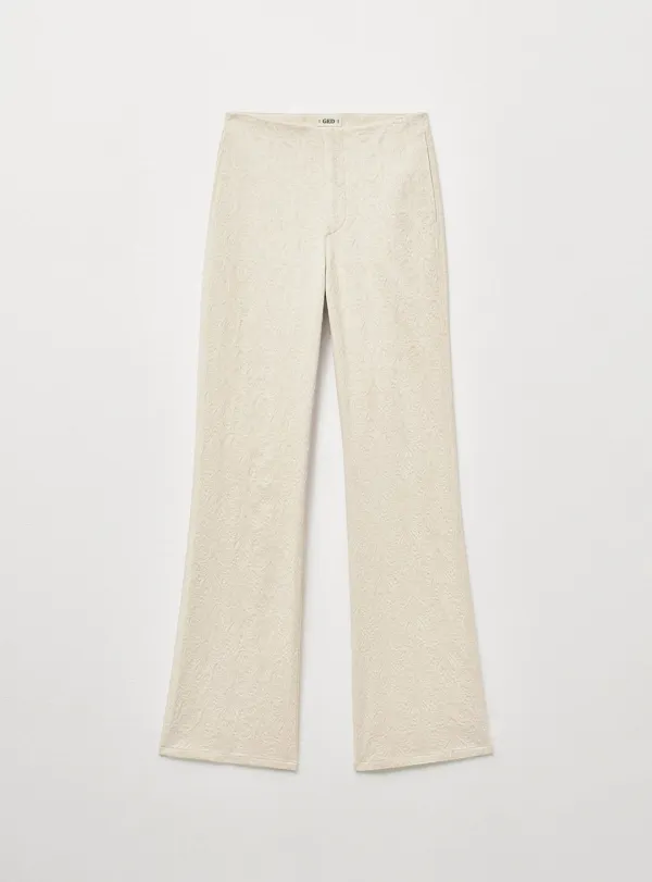NATURAL JACQUARD PANTS