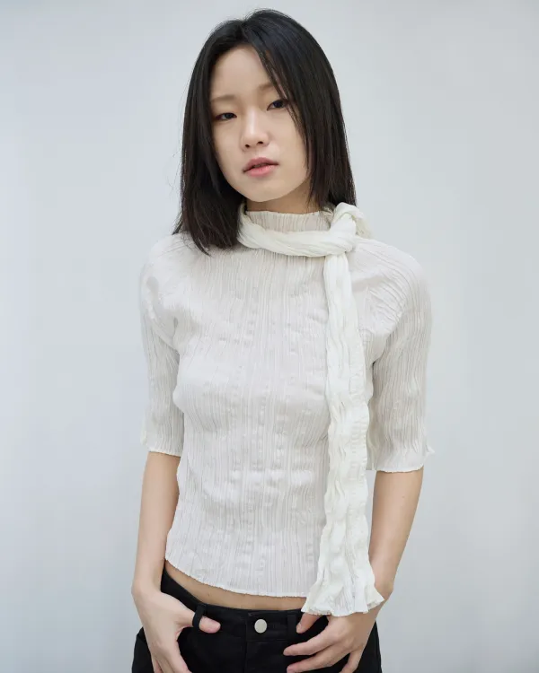 (Scarf) Double pleats scarf (ivory)