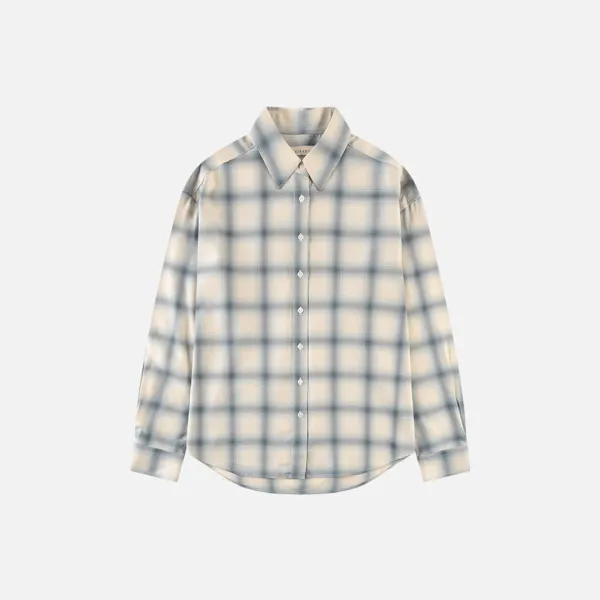 SITP5273 KUWAMURA 리에르 체크 셔츠_Cream blue