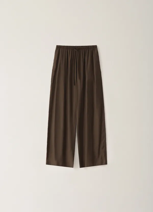 See-through String Banding Pants - Brown