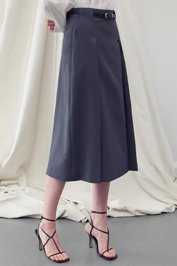 SIDE SLITED MIDI SKIRT